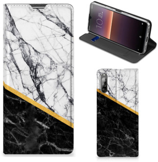 B2Ctelecom GSM Hoesje Sony Xperia L4 Mobiel Case Marble White Black