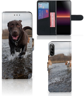 B2Ctelecom GSM Hoesje Sony Xperia L4 Wallet Book Case Honden Labrador