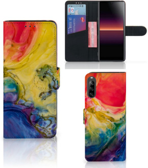 B2Ctelecom GSM Hoesje Sony Xperia L4 Wallet Case Watercolor Dark