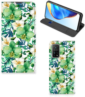 B2Ctelecom GSM Hoesje Xiaomi Mi 10T | 10T Pro Bookcase Cover Orchidee Groen