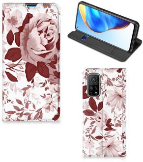 B2Ctelecom GSM Hoesje Xiaomi Mi 10T | 10T Pro Bookcase Watercolor Flowers