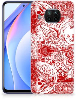 B2Ctelecom GSM Hoesje Xiaomi Mi 10T Lite Back Case TPU Siliconen Hoesje Angel Skull Red