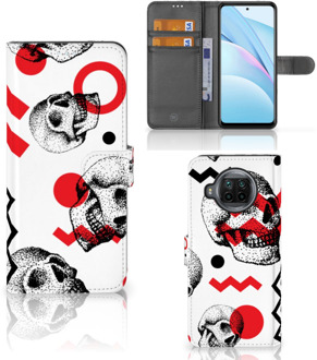 B2Ctelecom GSM Hoesje Xiaomi Mi 10T Lite Bookstyle Case Skull Red