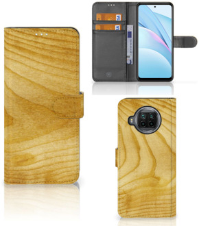 B2Ctelecom GSM Hoesje Xiaomi Mi 10T Lite Wallet Book Case Licht Hout