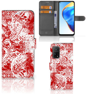 B2Ctelecom GSM Hoesje Xiaomi Mi 10T Pro | Mi 10T Book Style Case Angel Skull Red