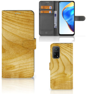 B2Ctelecom GSM Hoesje Xiaomi Mi 10T Pro | Mi 10T Wallet Book Case Licht Hout