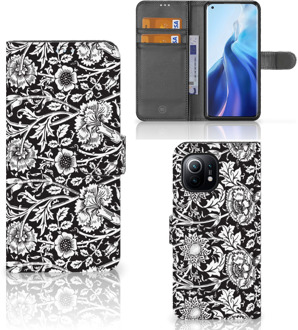 B2Ctelecom GSM Hoesje Xiaomi Mi 11 Beschermhoes Black Flowers