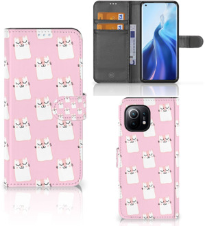 B2Ctelecom GSM Hoesje Xiaomi Mi 11 Bookcase Valentijn Cadeaus Sleeping Cats