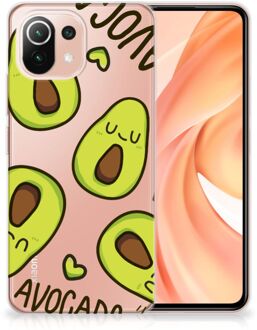 B2Ctelecom GSM Hoesje Xiaomi Mi 11 Lite Backcase TPU Siliconen Hoesje Transparant Avocado Singing