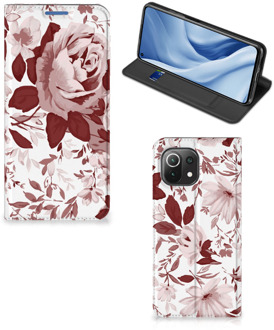 B2Ctelecom GSM Hoesje Xiaomi Mi 11 Lite Bookcase Watercolor Flowers