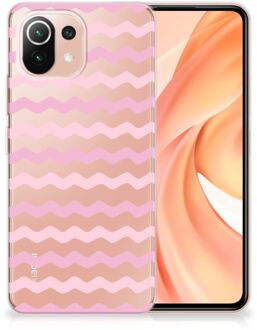 B2Ctelecom GSM Hoesje Xiaomi Mi 11 Lite Bumper Hoesje Waves Roze