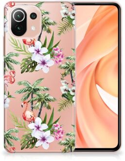 B2Ctelecom GSM Hoesje Xiaomi Mi 11 Lite Doorzichtig Hoesje Flamingo Palms