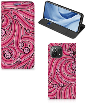 B2Ctelecom GSM Hoesje Xiaomi Mi 11 Lite Foto Hoesje ontwerpen Swirl Pink