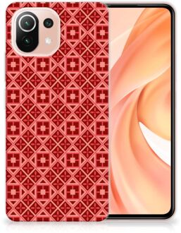 B2Ctelecom GSM Hoesje Xiaomi Mi 11 Lite Hoesje met Tekst Batik Red