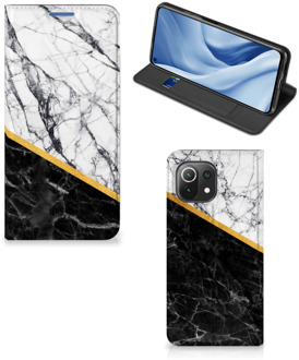 B2Ctelecom GSM Hoesje Xiaomi Mi 11 Lite Mobiel Case Marble White Black