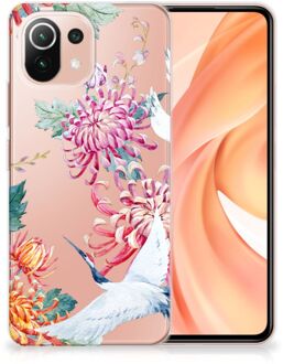 B2Ctelecom GSM Hoesje Xiaomi Mi 11 Lite Smartphonehoesje Customize Bird Flowers