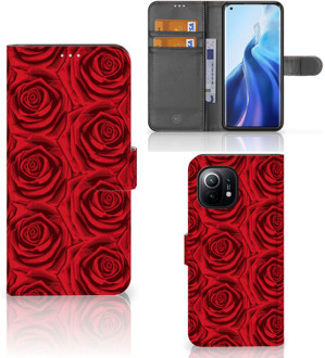 B2Ctelecom GSM Hoesje Xiaomi Mi 11 Mobiel Bookcase Red Roses