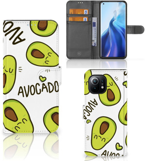 B2Ctelecom GSM Hoesje Xiaomi Mi 11 Mobiel Bookcase Valentijn Cadeautje Haar Avocado Singing