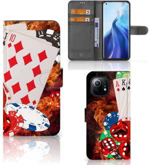 B2Ctelecom GSM Hoesje Xiaomi Mi 11 Wallet Book Case Personaliseren Casino