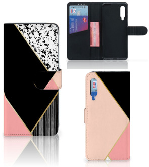 B2Ctelecom GSM Hoesje Xiaomi Mi 9 Bookcase Black Pink Shapes