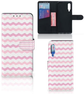 B2Ctelecom GSM Hoesje Xiaomi Mi 9 Hoesje ontwerpen Waves Roze