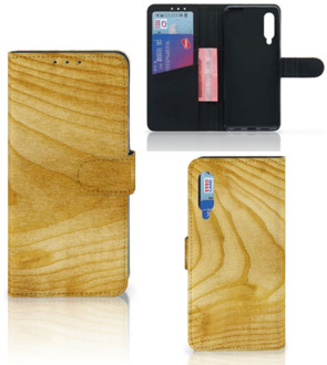 B2Ctelecom GSM Hoesje Xiaomi Mi 9 Wallet Book Case Licht Hout