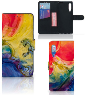 B2Ctelecom GSM Hoesje Xiaomi Mi 9 Wallet Book Case Watercolor Dark