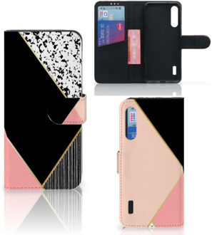 B2Ctelecom GSM Hoesje Xiaomi Mi A3 Bookcase Black Pink Shapes