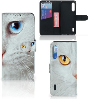 B2Ctelecom GSM Hoesje Xiaomi Mi A3 Bookcover Case Witte Kat