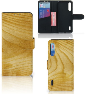 B2Ctelecom GSM Hoesje Xiaomi Mi A3 Wallet Book Case Licht Hout