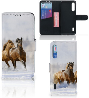 B2Ctelecom GSM Hoesje Xiaomi Mi A3 Wallet Book Case Paarden