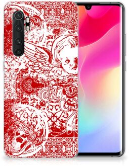 B2Ctelecom GSM Hoesje Xiaomi Mi Note 10 Lite Back Case TPU Siliconen Hoesje Angel Skull Red