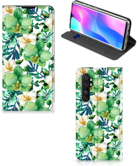 B2Ctelecom GSM Hoesje Xiaomi Mi Note 10 Lite Bookcase Cover Orchidee Groen