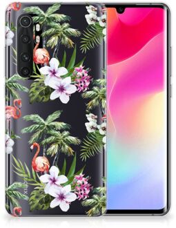 B2Ctelecom GSM Hoesje Xiaomi Mi Note 10 Lite Doorzichtig Hoesje Flamingo Palms