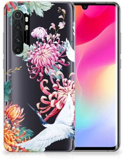 B2Ctelecom GSM Hoesje Xiaomi Mi Note 10 Lite Smartphonehoesje Customize Bird Flowers