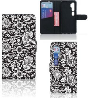 B2Ctelecom GSM Hoesje Xiaomi Mi Note 10 Pro Beschermhoes Black Flowers