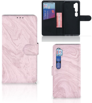 B2Ctelecom GSM Hoesje Xiaomi Mi Note 10 Pro Flip Case Marble Pink