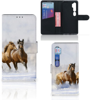 B2Ctelecom GSM Hoesje Xiaomi Mi Note 10 Pro Wallet Book Case Paarden