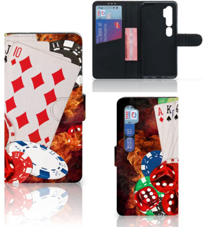 B2Ctelecom GSM Hoesje Xiaomi Mi Note 10 Pro Wallet Book Case Personaliseren Casino