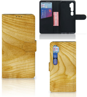 B2Ctelecom GSM Hoesje Xiaomi Mi Note 10 Pro Wallet Case Licht Hout