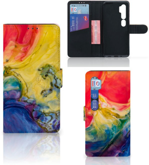 B2Ctelecom GSM Hoesje Xiaomi Mi Note 10 Pro Wallet Case Watercolor Dark