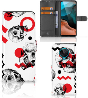 B2Ctelecom GSM Hoesje Xiaomi Poco F2 Pro Bookstyle Case Skull Red