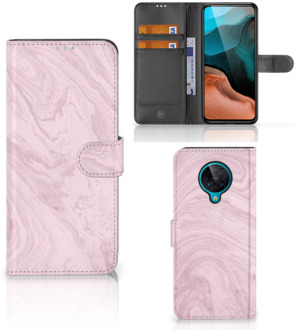 B2Ctelecom GSM Hoesje Xiaomi Poco F2 Pro Flip Case Marble Pink