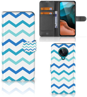 B2Ctelecom GSM Hoesje Xiaomi Poco F2 Pro Foto hoesje Zigzag Blauw