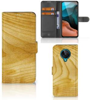 B2Ctelecom GSM Hoesje Xiaomi Poco F2 Pro Wallet Book Case Licht Hout