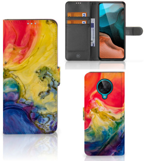 B2Ctelecom GSM Hoesje Xiaomi Poco F2 Pro Wallet Book Case Watercolor Dark