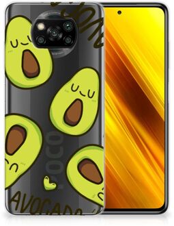 B2Ctelecom GSM Hoesje Xiaomi Poco X3 Backcase TPU Siliconen Hoesje Transparant Avocado Singing