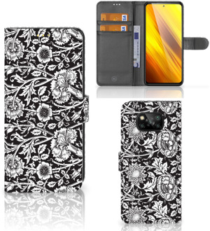 B2Ctelecom GSM Hoesje Xiaomi Poco X3 Beschermhoes Black Flowers