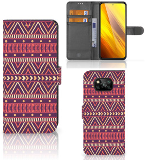 B2Ctelecom GSM Hoesje Xiaomi Poco X3 Bookcase Aztec Purple