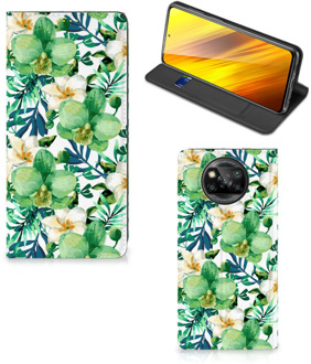 B2Ctelecom GSM Hoesje Xiaomi Poco X3 Bookcase Cover Orchidee Groen